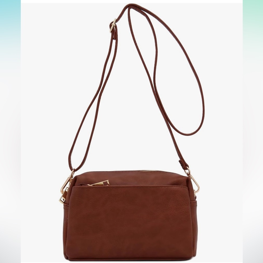 NWT triple zip small crossbody bag